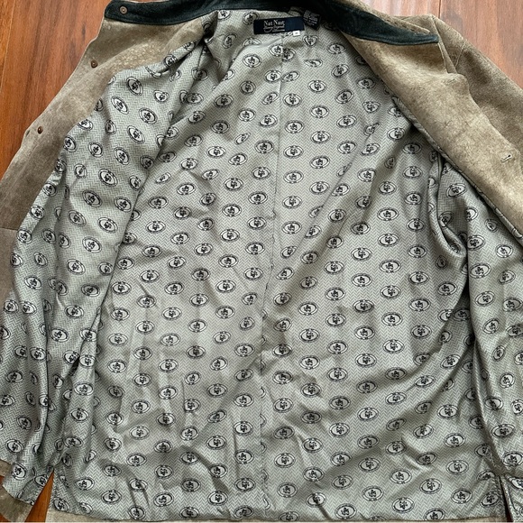 Nat Nast Genuine Leather Jacket Mens Size M Suede Pockets Light Brown - Picture 4 of 6